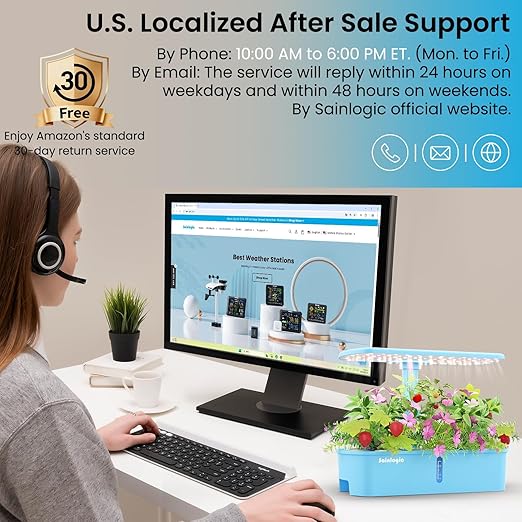 Sainlogic Hydroponics Growing System Kit, 12 Pods Watering Planter, Smart Indoor Garden with APP & WiFi Connected, 5 X Growth with 24W LED, Quiet Pump, for Vegetables, Herbs and Flowers
