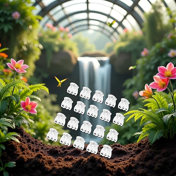 50Pcs Plant Orchid Clips Flowers Support Clear Fixer for Garden Vine Stem Plants Climbing Clasp Transparent 6 Claws Orchid Clips Plastic Butterfly Plant Support Structures