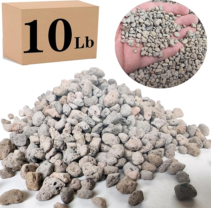 Voulosimi Garden Pumice Rock Horticultural Cactus Bonsai Succulent Soil Additive for Plants, Landscaping, Vase Fillers (1/4 inch, 10 LB)