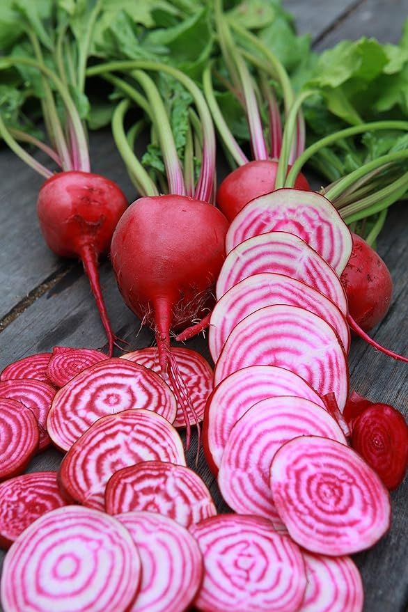 Seeds Vegetable Rare Beet Chioggia (Barbabietola di Chioggia, Bassano) Beetroot White-Pink Rings Heirloom - 100 Seeds