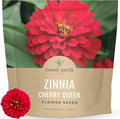 Zinnia Cherry Queen – Large 1 Ounce Packet – 4,000 Flower Seeds for Planting – Zinnia elegans