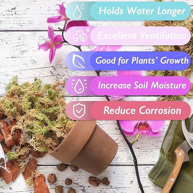 Halatool 3.6OZ Premium Sphagnum Moss for Indoor Plants, 4 QT Orchid Moss Potting Mix - Natural Sphagnum Moss for Succulents, Carnivorous(Sarracenia), Monstera, Terrarium Substrate & Reptile Habitats