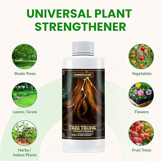 Humboldts Secret Tree Trunk | Potassium Silicate Additive | Liquid Fertilizer for Thicker Stalks, Stress Resistance & Branch Development | Indoor & Outdoor Plant Food, Hydroponic Nutrients, 8 Ounce
