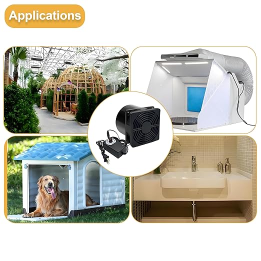 4.72in 12V DC Small Axial Exhaust Duct Fan Soldering Fan, AC 100V-240V Speed Control, with Filter Pad, Welding Fume Smoke Extractor, for Soldering Fume 3D Laser Paint Booth DIY