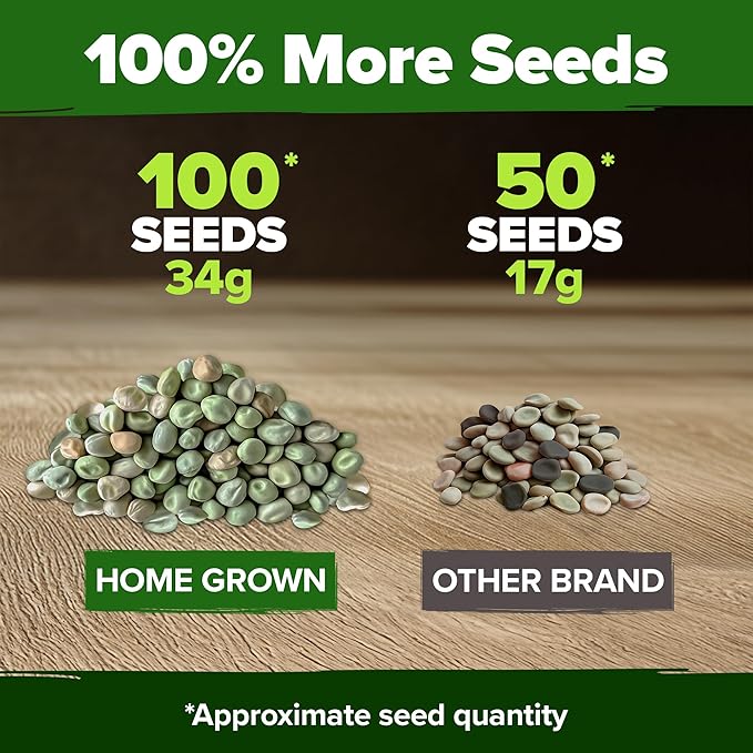 HOME GROWN - Snap Pea Seeds for Planting Organic 100 & Tendersweet Carrots Pack 3000