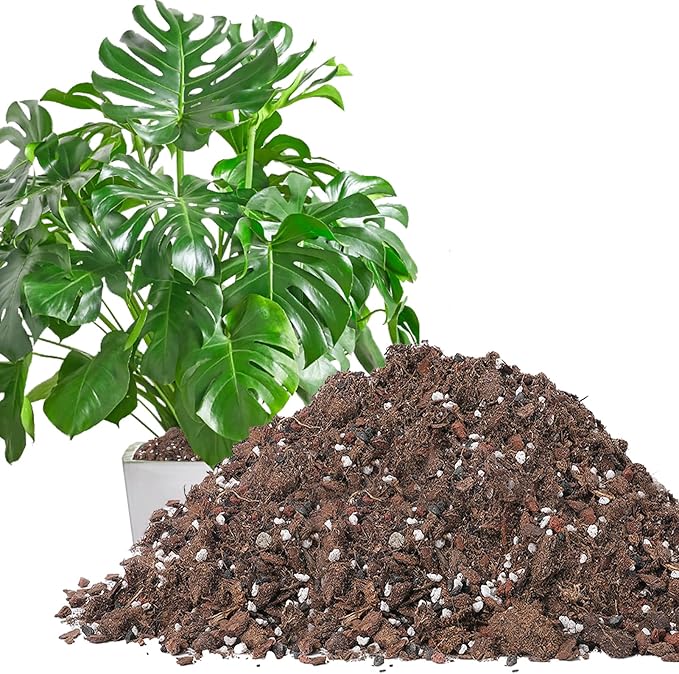 6.4QT Monstera Soil Potting Mix - Natural Organic Tropical Plant Soil for Improving Growth Rate, Sustainable Houseplants Growing Media for Indoor Bonsai Succulents Moisture Retention Drainageq