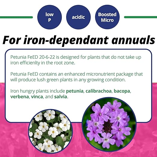 Jack's Classic 20-6-22 Petunia Feed Water-Soluble Fertilizer with Micronutrients, 4lbs - Provides Lush Green Annuals