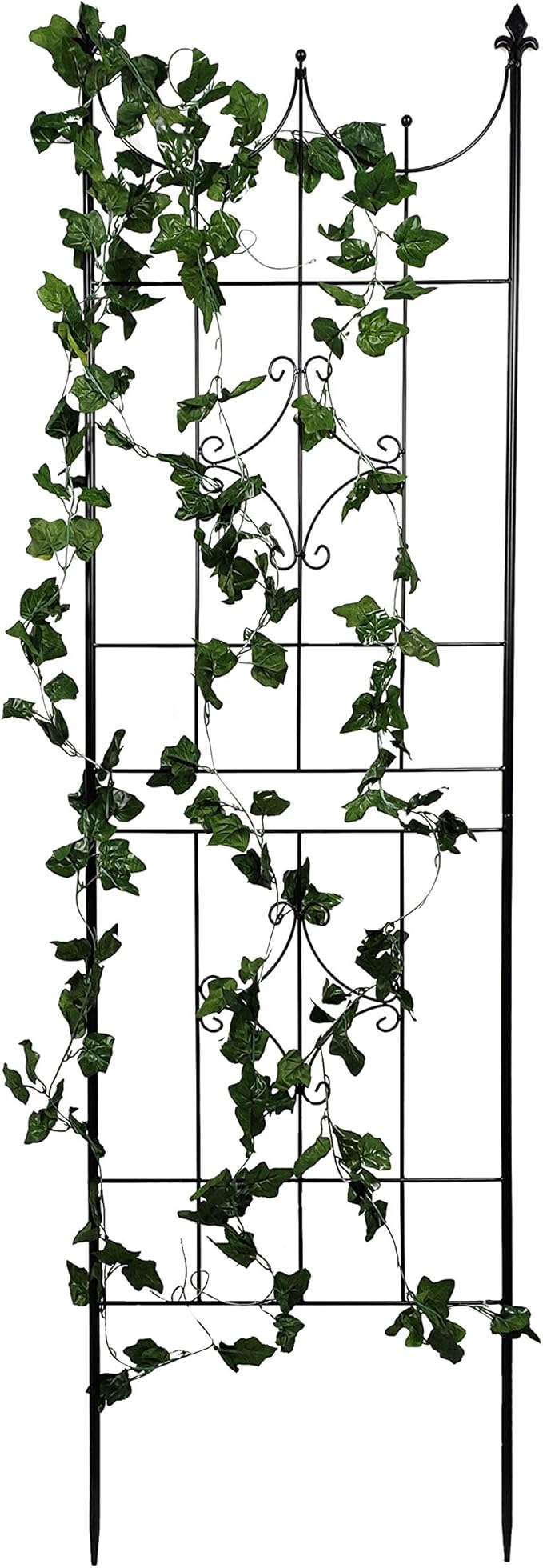 OUTOUR Larger Garden Trellis Plant Support Wire Lattice Grid Panel Stake Fence, 70"x20", for Climbing Plants, Potted Vines Vegetables Vining Flowers Ivy Roses Clematis, Lawn Backyard Patio, Black