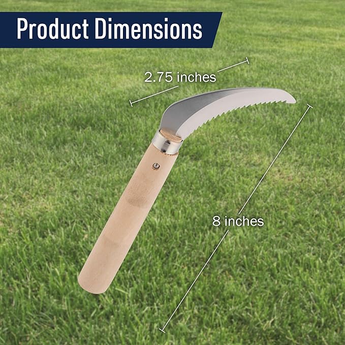 Japanese Saw Hand Saw - 8” Root Cutter with Sharp 2.75” Serrated Stainless Steel Blade and 30-Degree Cutting Angle - Garden Tools for Gardening and Landscaping by Kings County Tools