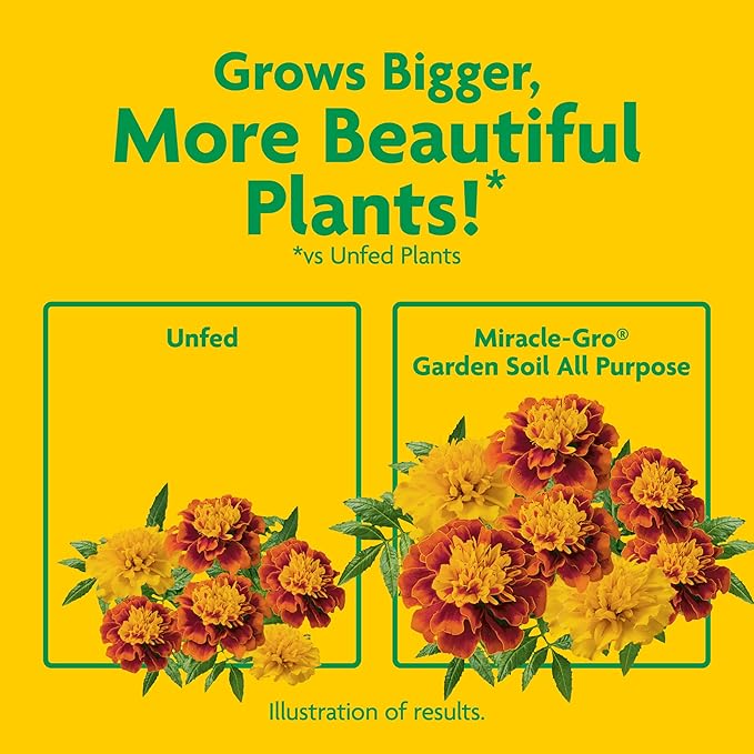 Miracle-Gro Garden Soil All Purpose, For In-Ground Use, Feeds up to 3 Months, Amends Vegetable, Flower and Plant Beds, 1 cu. ft.