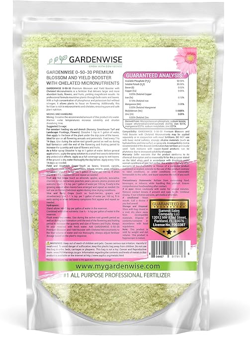 0-50-30 Universal Premium Bud and Bloom Booster Increases Flowering & Yield, for Use in Soil and Hydroponics, Super Concentrated Flower Fuel (1/2 LBS)