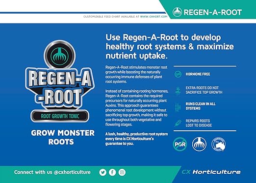 CX Horticulture Regen-A-Root 1 Liter | Hormone-Free Root Stimulator for Plants | Promotes Explosive Root Growth in Vegetative & Flowering Stages | Hydroponic, Soil & Coco Compatible (0-0-1)