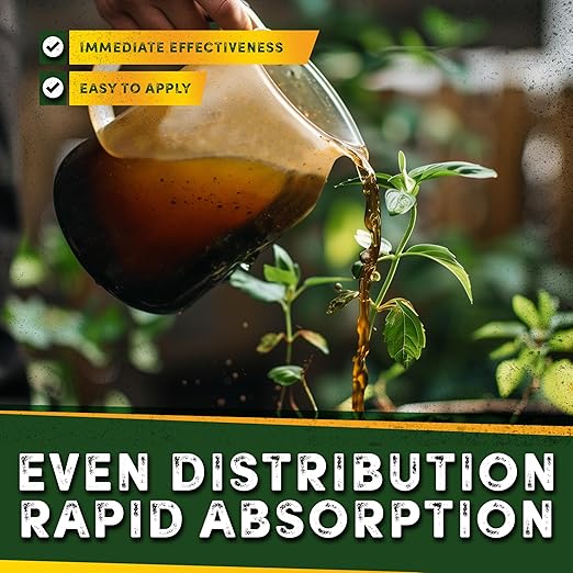 High Nitrogen Humic Acid Organic Garden Fertilizer, Soil Activator for Plants – Fertilizer, Conditioner, & Soil Amendments - Water Soluble Humic Acid for Plants by Humate USA Organic Juice Growth 150g
