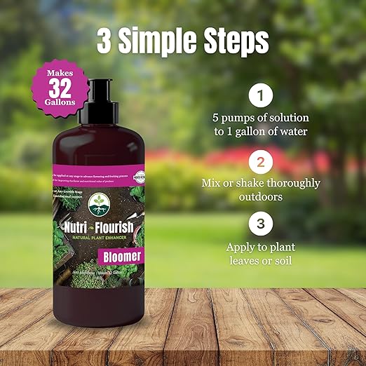 Bloomer - Liquid Plant Enhancer | Natural Garden Soil Fertilizer | Biological Nutrients for Gardening & Potting | Photosynthetic Bacteria to Boost Flowering and Fruiting Plants, 16 Oz