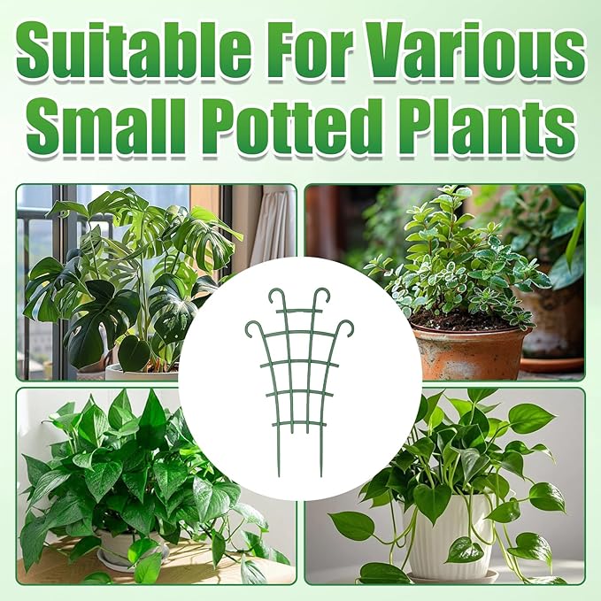 4PCS Indoor Small Trellis,Stackable Plant Trellis for Indoor Climbing Plants,Small Plant Climbing Trellis for Potted Plants Plastic Climbing,Potted Plant Trellis for Houseplants