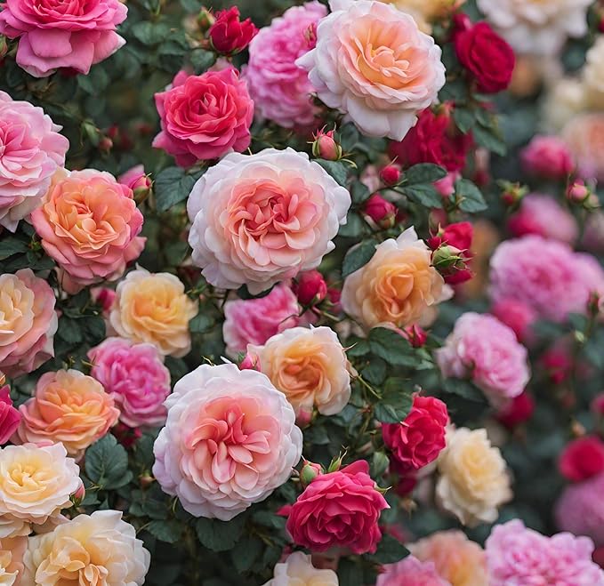 100+ Mixed Color Rose Seeds for Garden Planting 16 Varieties of Bush Perennial Shrub Heirloom Open Pollinated