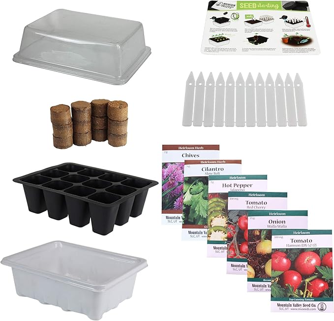 Mexican Salsa & Hot Sauce Making Kit | Basic | 6 Non-GMO Seed Varieties | Mexican Seeds for Salsa, Hot Sauce, Pico De Gallo | Includes Jalapeno Pepper, Tomato, Cilantro Herb, Chives, Onion, More