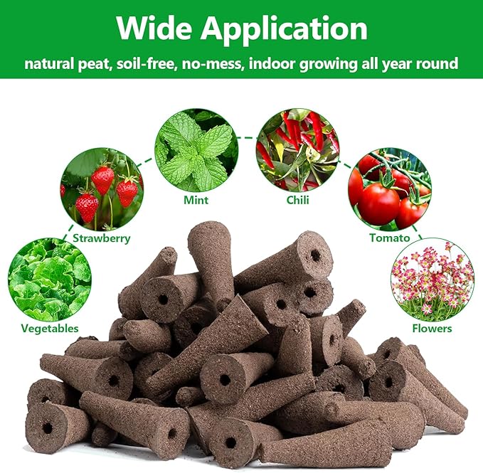 50 Pack Grow Sponges Replacement, Hydroponic Seed Starter Pods Compatible with AeroGarden, iDOO and Most Hydroponics Growing System, Root Growth Sponges for Indoor Garden