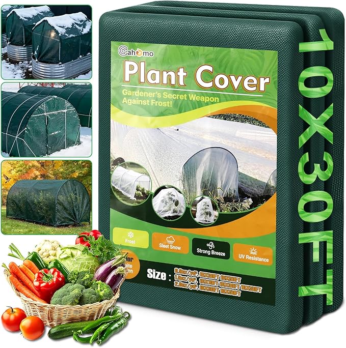 Green Plant Covers Freeze Protection, 10 x 30 ft - 0.9 oz/yd² Frost Cloths for Outdoor Plants, Tree Covers Freeze Protection, Winter Garden Blanket, Sun Cover for Plants for Greenhouse, Vegetables
