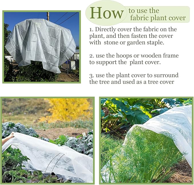 Plant Covers Freeze Protection 10x20ft Floating Row Cover 0.9oz/yd² Plant Covers for Winter Garden Fabric for Cold Sun Protection