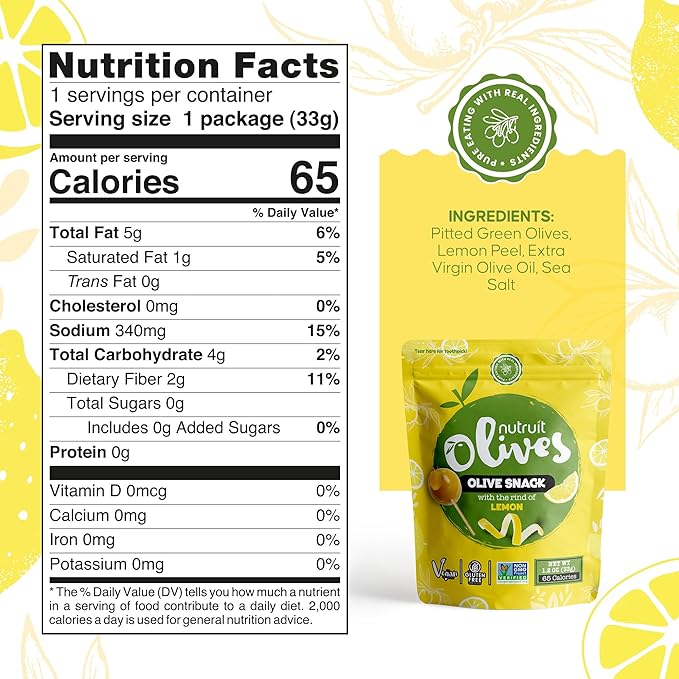 Nutruit Olives Snacks - Pitted Olives (Variety Box) - Fresh Harvest Aegean Green Olives - Vegan, Non-GMO, Gluten Free, Kosher, Paleo, Sugar Free - Premium Packs with Wooden Stick - 1.2oz (Pack of 20)