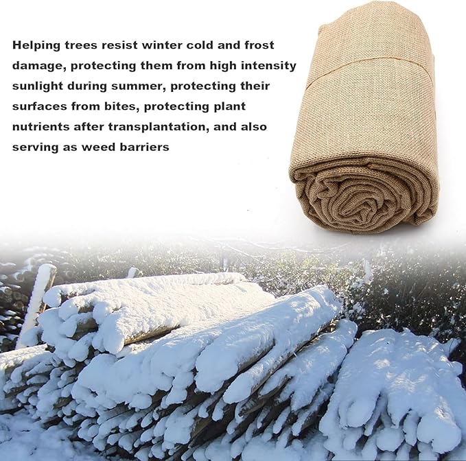 Burlap Plant Cover & Landscape Fabric - 40" x 12ft Roll - Natural Burlap for Weed Barrier, Frost Protection, Erosion Control, Garden & Landscaping Projects - Durable & Breathable Burlap Fabric