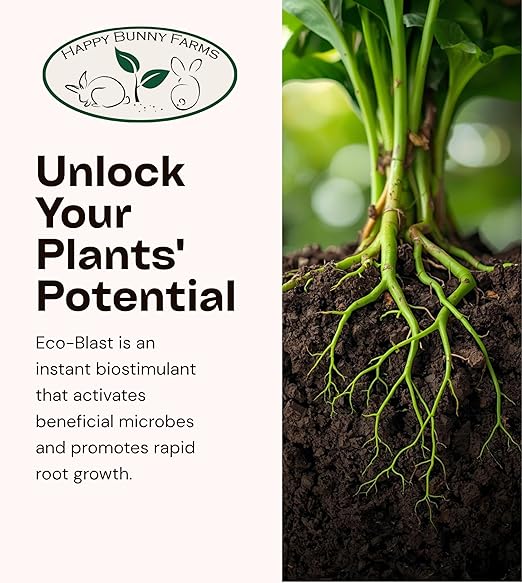 Eco-Blast™ Instant Compost Tea – 2oz Bag. Soil Microbes with Plant Probiotics, Mycorrhizae, Kelp, Yucca, Humic, Amino & Fulvic Acids.