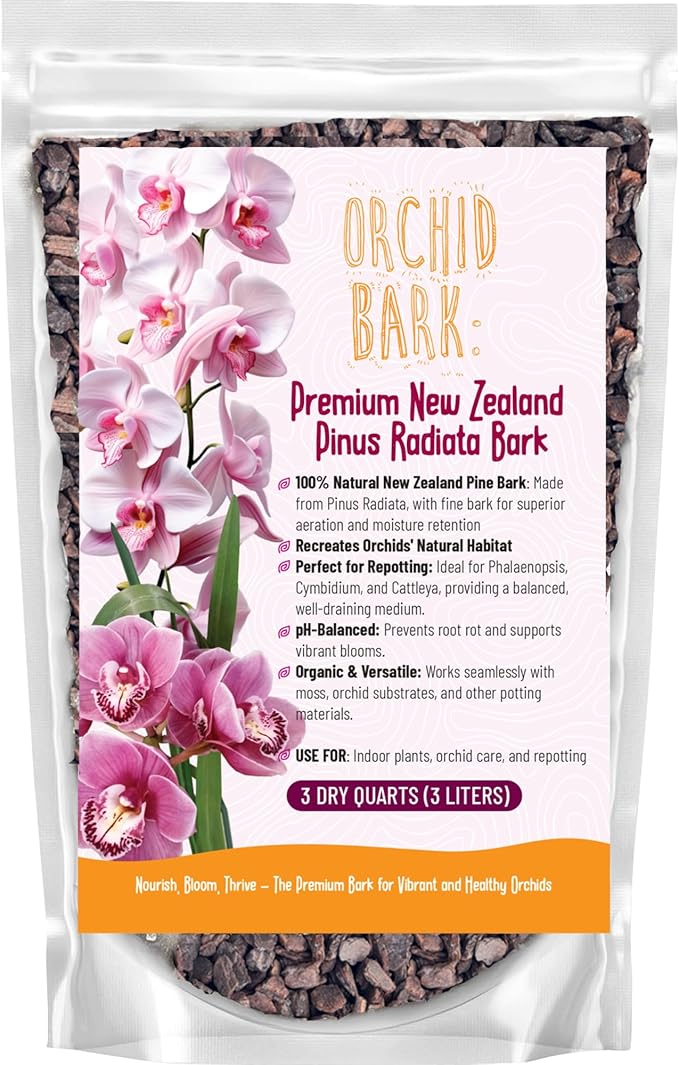 GARDENWISE Premium Orchid Bark for Potting Mix – Ready-to-Use Pine Bark for Indoor Plants, Orchid Repotting & Soil Mix Creation, Ideal Orchid Medium (3 quarts)