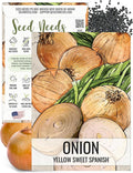 Seed Needs Onion Seeds for Planting Yellow Sweet Spanish Long Day Onions - Non-GMO Heirloom & Untreated Vegetable Seeds to Plant an Outdoor Home Grown Veggie Garden (1 Pack)