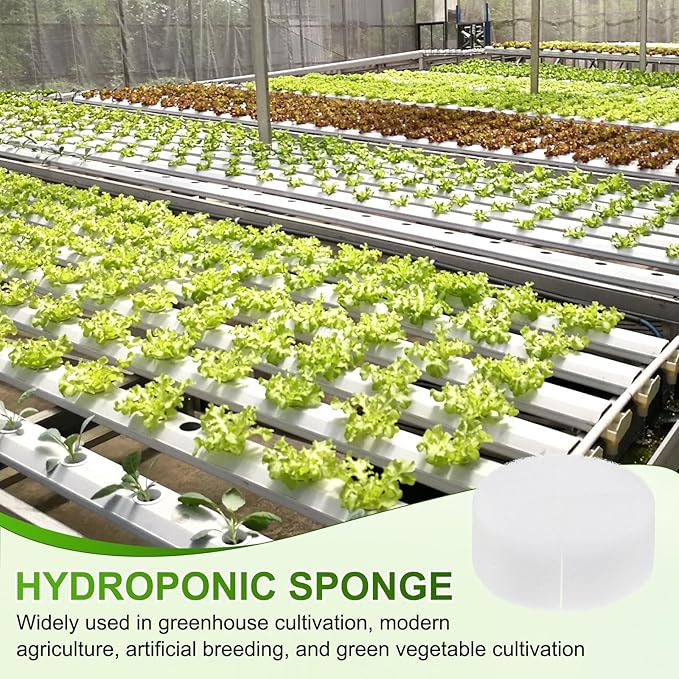 30-Pack Hydroponics Sponges, 2.76 Inch Growing Media Cylindrical Sponges for Planting Gardening Tool/Grow Seedlings/Home Vegetable Flower, Soilless Cultivation Seedling [White]