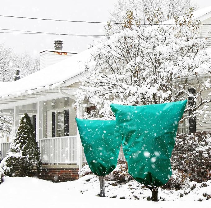 Insoma 2.2 oz/yd² Extra Large Plant Cover Freeze Protection 86.6" W X 97.5" H, Outdoor Plants Frost Protection Covers with Zipper & Drawstring, Frost Blankets for Tree in Winter