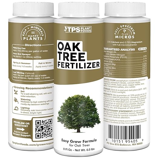 Oak Tree Fertilizer – Liquid Plant Food for Healthy Tree Growth, Rich Green Foliage & Stronger Roots, 1 Gallon