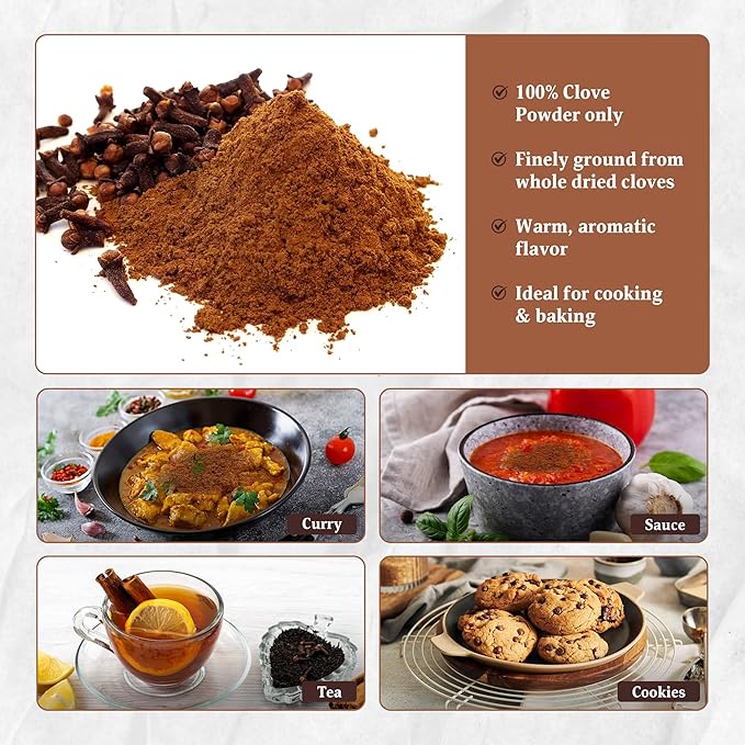 Clove Powder 1 LB – Ground Cloves Spice for Cooking, Baking & Tea – 100% Pure and Natural Cloves Powder – Finely Ground Clove for Rich Aroma & Flavor – By Yogi’s Gift®