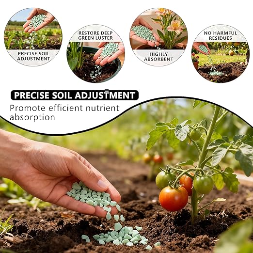Ferrous Sulfate Granules 20% Iron, Soil Acidifier for Lawns & Plants | Fast Greening for Grass, Turf, Shrubs, Trees, Flowers & Gardens | Corrects Iron Deficiency & Yellowing (8 oz)