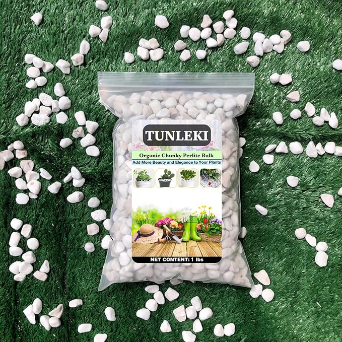 1lb/2lb Chunky Perlite for Plants Horticultural Coarse Pearlite for Enhanced Drainage and Ventilation for Indoor Outdoor Plants (1lb)