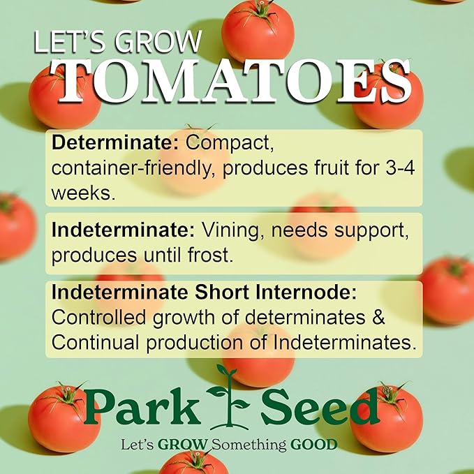 Park Seed Variety of Tomato Seeds, Planting Vegetables, Easy to Grow, Non-GMO, Perfect for Harvesting, Whopper CR Improved Hybrid, Pack of 30