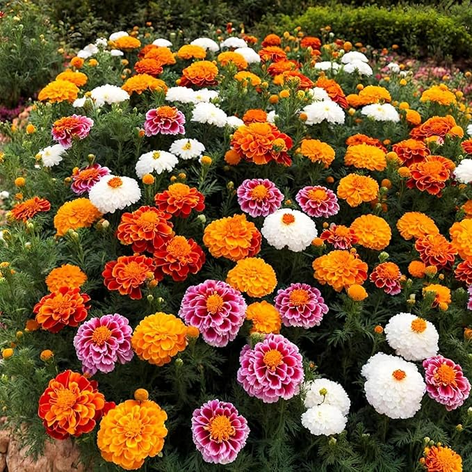 1200+ Mix Color Marigold Seeds for Planting - African Marigold Seeds French Marigold Non-GMO Heirloom Garden Flower to Plant Open Pollinated Annual Flowers