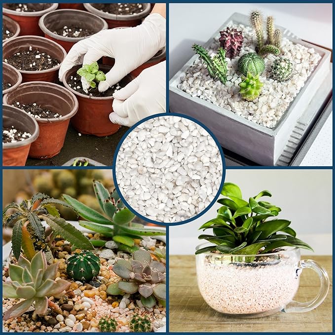 Horticultural Perlite Plants 4qt, Chunky Perlite Bulk for Gardening, Soil Amendments to Improve Soil Aeration & Dranage for Houseplant