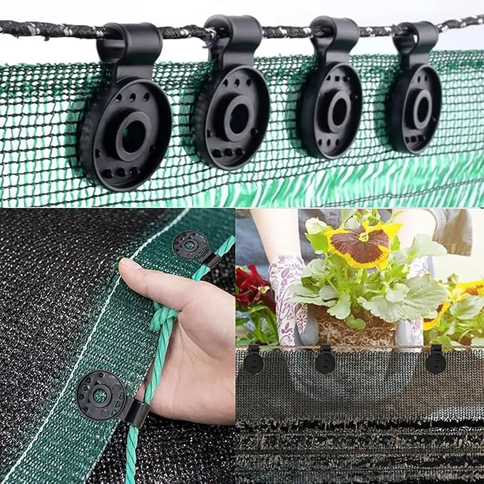 25 Pcs Black Shade Cloth Heavy Duty Lock Grip, Removable and Reusable Shade Cloth Clips for Sun Shade Net Fastening Clip, Plastic Clips for Anti Bird Netting Garden Netting Plant Support Structures