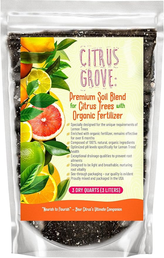 GARDENWISE Premium Organic Citrus Potting Soil for Indoor/Outdoor Plants - Perfect for Oranges, Lemons, Limes & Grapefruits Trees - Hand Blended for Optimal Growth (2 QUARTS)