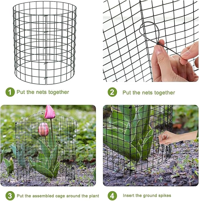 10 Packs Wire Plant Protectors from Animals -16.8'' x13'' Metal Mesh Plan t Cage Covers Garden Small Plan t Protectors Animals Chicken Wires Cover for Protect Plants,Vegetables