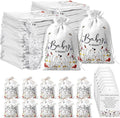 Fumete 25 Sets Wildflower Baby Shower Seed Packets Party Favors for Guests Baby in Bloom Favors Decorations Burlap Bags with Drawstring Thank You Cards and Twine, No Seeds (Bloom)