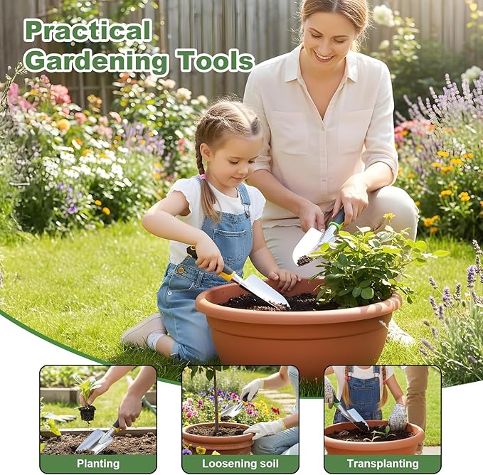 PercyEffie10 Pcs Garden Trowel Bulk, Heavy Duty Shovels Garden Tool, Small Shovel for Digging Metal Hand Trowel Spade with Soft TPR Handle for Flower Soil Planting Digging Transplanting