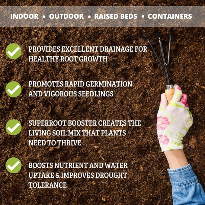 Gardener's Supply Company Self-Watering Potting Mix | High-Nutrient Compost-Based Plant Soil for Indoor Outdoor Planter Boxes, Containers & Garden Beds - 20 Quarts