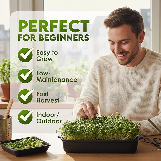 Nature Jims Sprouts Organic Salad Mix – Non-GMO Microgreen Seeds for Growing – Healthy Broccoli, Alfalfa, Radish & Clover Sprouting Variety Blend – Microgreens & Sprouts Seeds for Home Gardening – 1lb