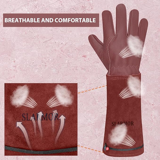 Long Gardening-Gloves Women/Men-Thorn proof Rose Pruning Heavy Duty Gauntlet, Best Garden Gifts for Gardener-XL