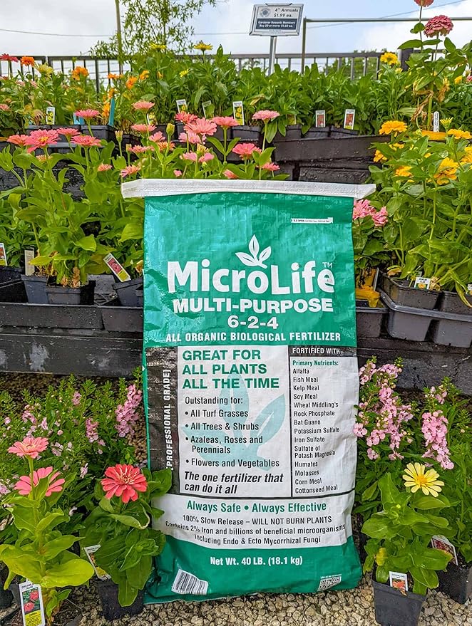 MicroLife Multi-Purpose (6-2-4) Professional Grade Granular Organic Fertilizer for All Plants, 7 LBS