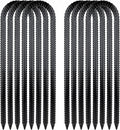 Garden Stakes Galvanized Steel, 12IN U Hook Ground Anchors Heavy Duty Rebar Stakes for Outdoor Decorations, Tent, Fencing and Landscape 8 Pack