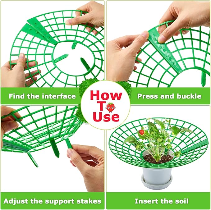 30 Packs Strawberry Supports Strawberry Growing Frame Strawberry Plant Support Plant Protectors Strawberry Trellis Growing Racks Plant Stand with 3 Sturdy Legs for Garden Strawberry Planting