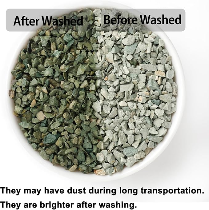 2lb Succulents and Cactus Green Zeolite, Décor & Additive Rocks, Natural Decorative Gravel for Bonsai, Fairy Gardening, DIY Projects, Vases Fillers, Terrarium